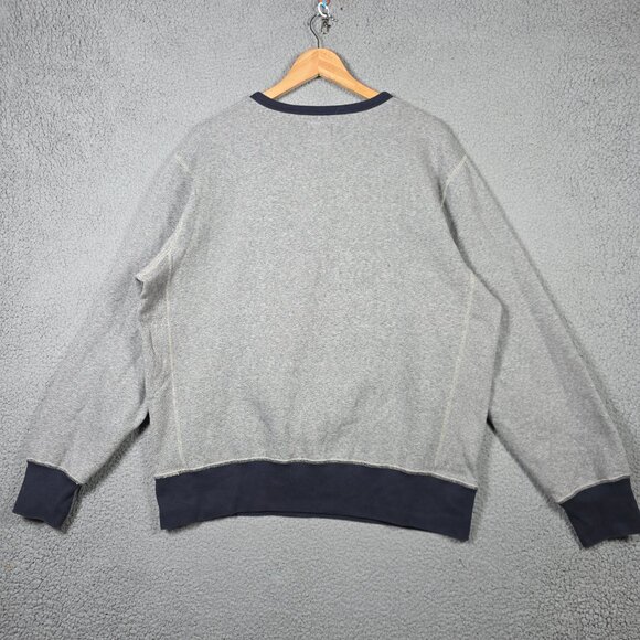 Todd Snyder x Champion Sweater Men Size XL Grey Blue Henley Fleece Heavyweight - Picture 5 of 11